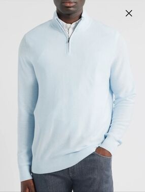 Nordstrom Light Blue Half-Zip Knit Sweater